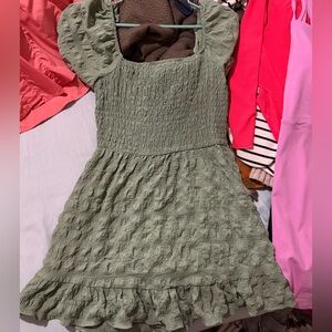 Lily Rose Textured Green Mini Dress